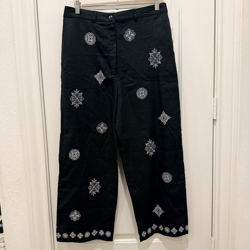 Black Embroidered Women’s Pants